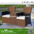 Steel RATTAN CONVERSATION CHAIR SET with double seat , Modern Outdoor furniture